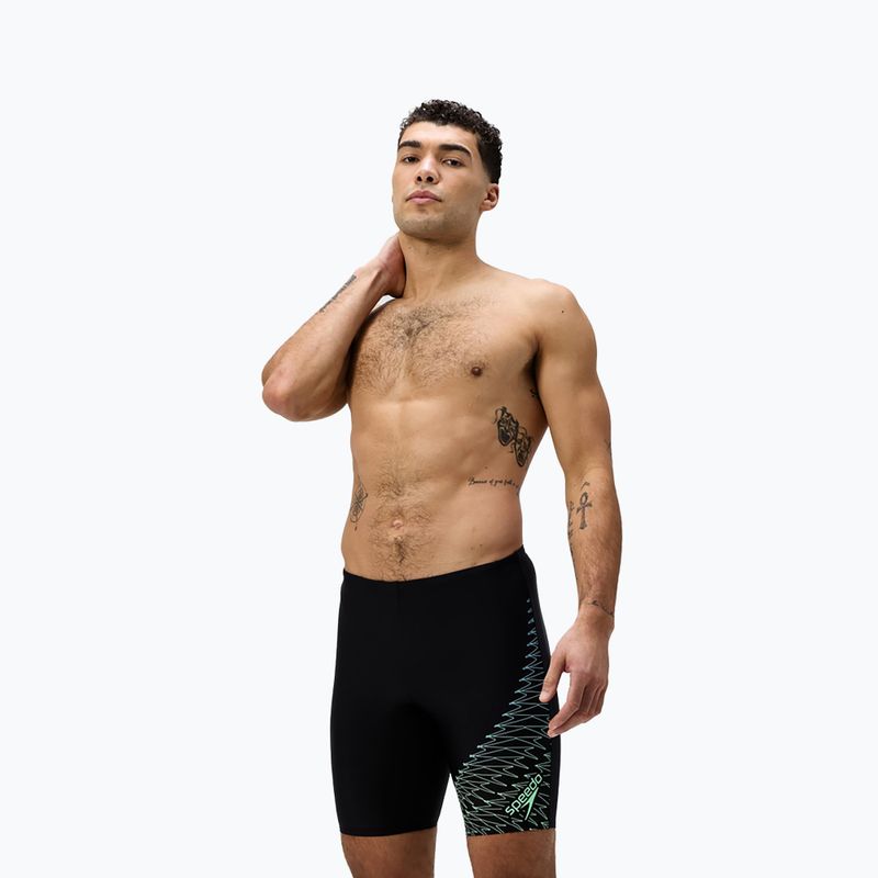 Férfi Speedo Medley Logo úszónadrág fekete/alfalfa zöld