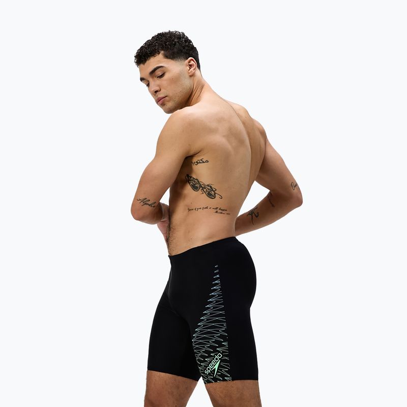 Férfi Speedo Medley Logo úszónadrág fekete/alfalfa zöld 4