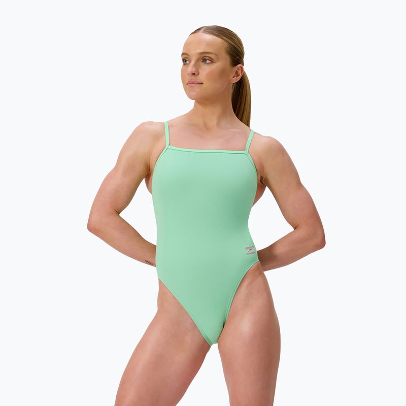 Női egyrészes Speedo FL Solid Web Back úszódressz alfalfa zöld