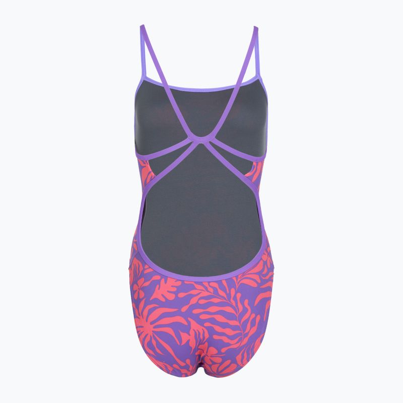 Női egyrészes úszódressz Speedo FL Printed Web Back korallfürt/indigókék ragyogás 2