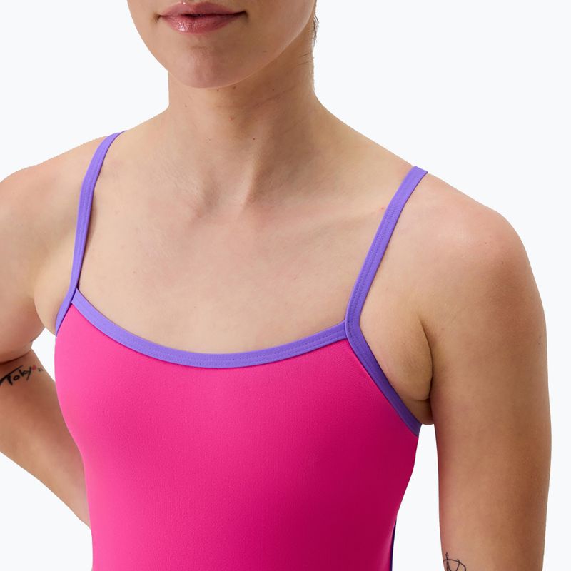 Női egyrészes Speedo FL Solid Tri Back úszódressz flare pink/indigo glow 4