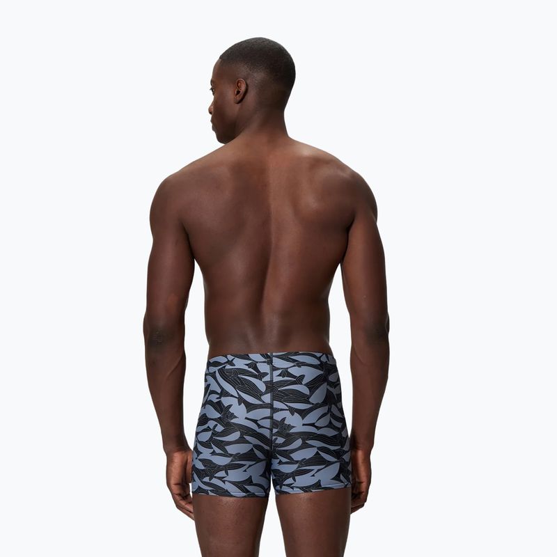 Férfi úszó boxer nadrág Speedo Print Beachstar Square Leg Anthracite/Coin Grey 2