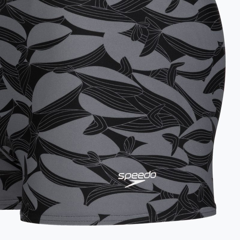 Férfi úszó boxer nadrág Speedo Print Beachstar Square Leg Anthracite/Coin Grey 8