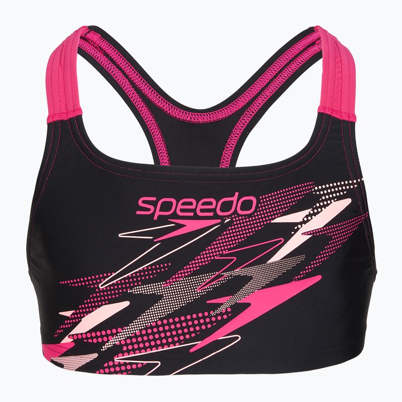 Gyermek kétrészes fürdőruha Speedo Medley Logo Racerback 2pc anthracite/pink 3