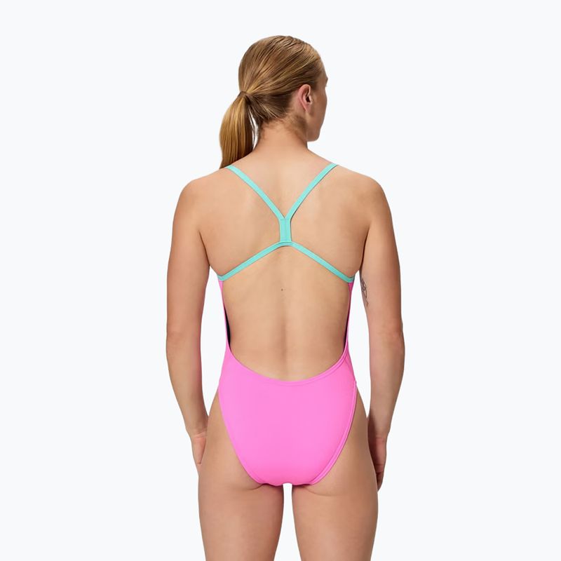 Női egyrészes úszódressz Speedo FL Solid V-Back 2.0 neon flamingo 2