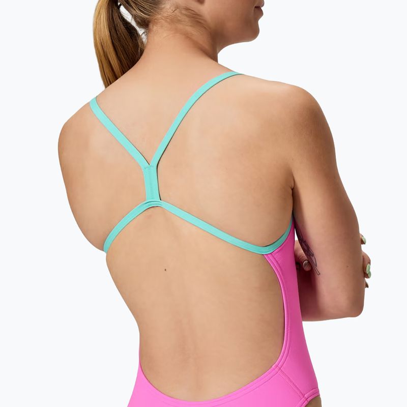 Női egyrészes úszódressz Speedo FL Solid V-Back 2.0 neon flamingo 4