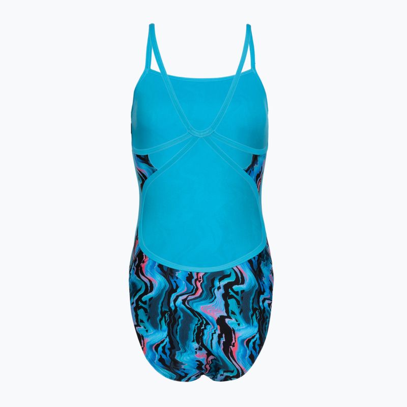 Női egyrészes fürdőruha Speedo Printed Web Back canyon ombre/black 2