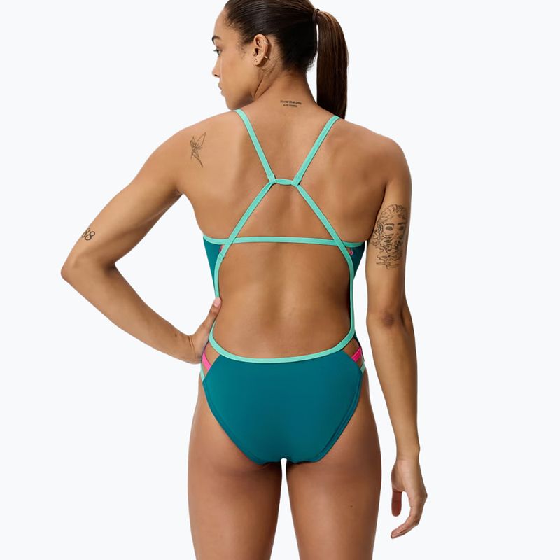 Női egyrészes fürdőruha Speedo Solid Tri peacock 2