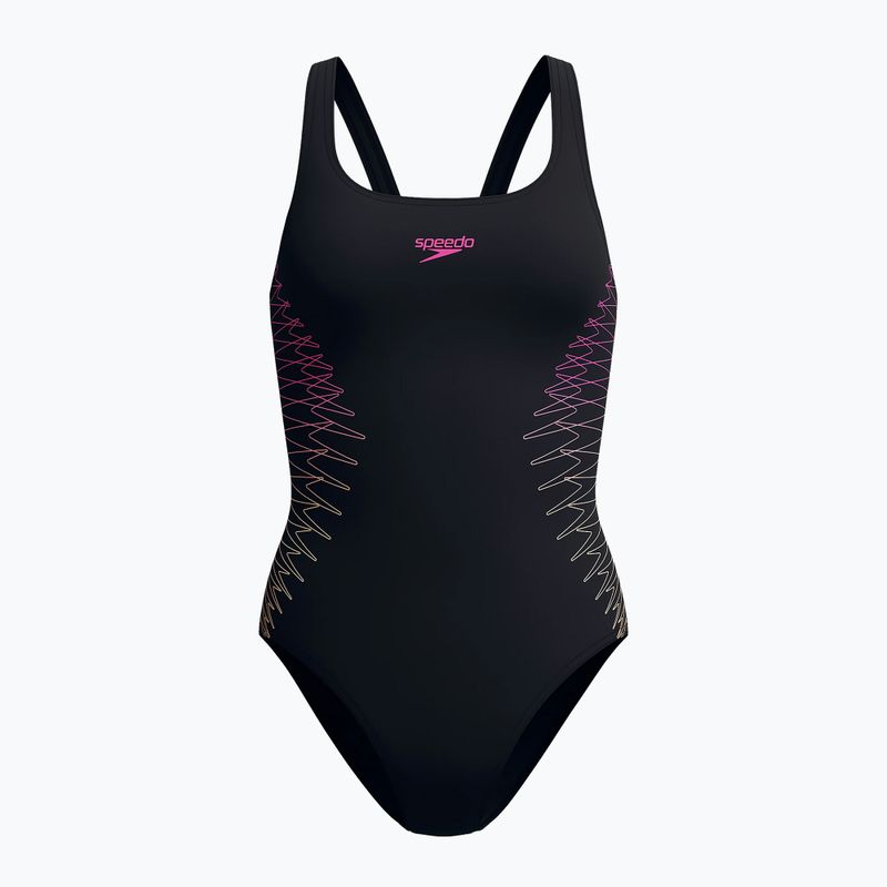 Női egyrészes fürdőruha Speedo Placement Muscleback anthracite/clover 6