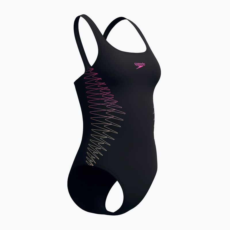 Női egyrészes fürdőruha Speedo Placement Muscleback anthracite/clover 7