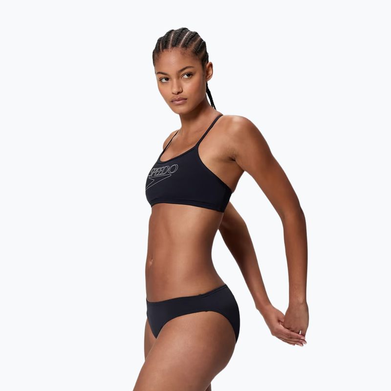 Női kétrészes fürdőruha Speedo Endurance+ Logo Thin Strap Anthracite 3
