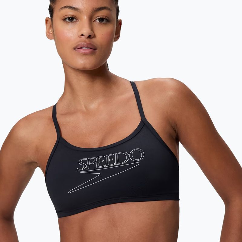 Női kétrészes fürdőruha Speedo Endurance+ Logo Thin Strap Anthracite 4
