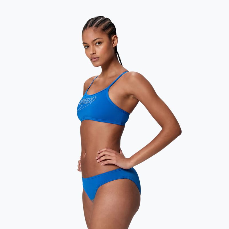 Női kétrészes fürdőruha Speedo Endurance+ Logo Thin Strap Turkish Sea 2