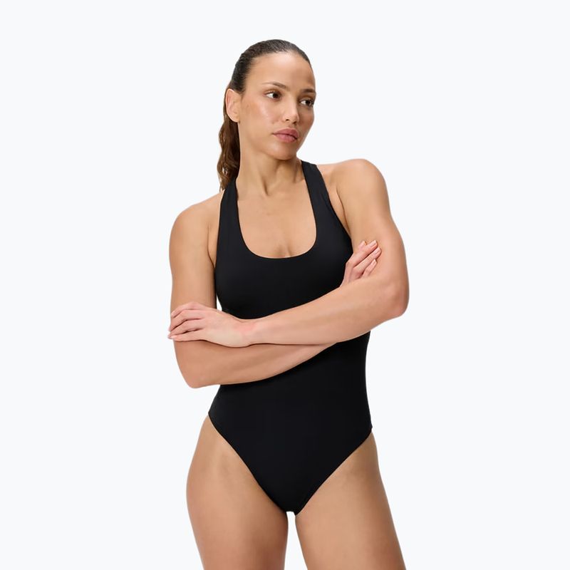 Női egyrészes fürdőruha Speedo Solid Scoop Neck anthracite