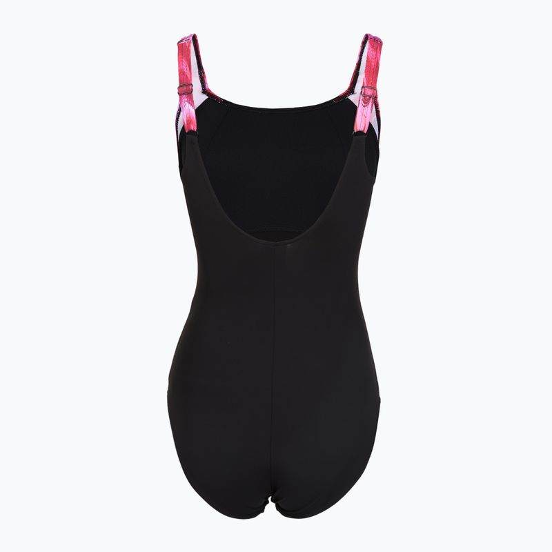 Női egyrészes fürdőruha Speedo Shaping LunaLustre Printed anthracite/ruby 2