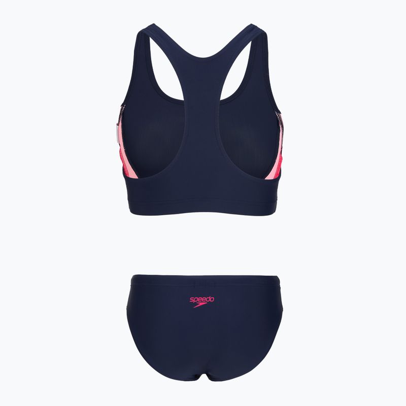 Női egyrészes fürdőruha Speedo Colourblock Splice 2.0 peacoat/pink 2