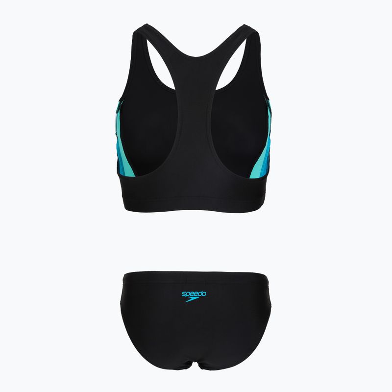 Női egyrészes fürdőruha Speedo Colourblock Splice 2.0 anthracite/mayanblue 2