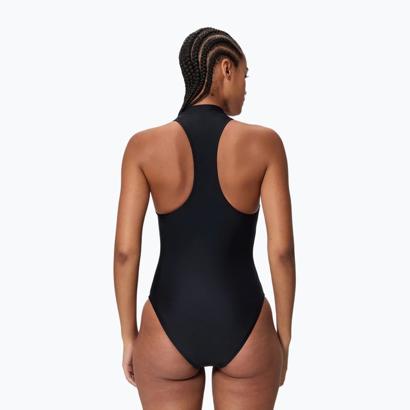 Női egyrészes fürdőruha Speedo Ocean Flex Zip black/pale clover 2