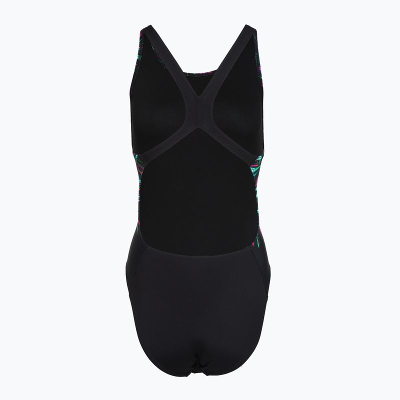 Női egyrészes fürdőruha Speedo FL Placement Printed Powerback firework burst/black 2