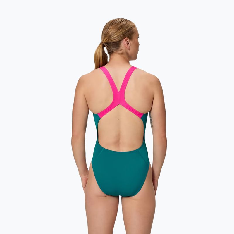 Női egyrészes fürdőruha Speedo Solid Powerback peacock 2