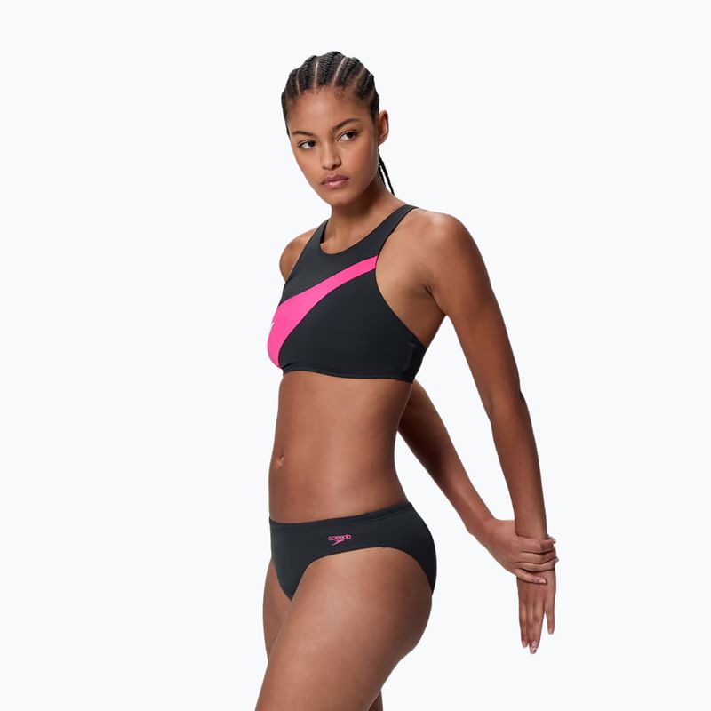Női kétrészes fürdőruha Speedo Hyperboom Butterfly Back anthracite/margarita pink 3