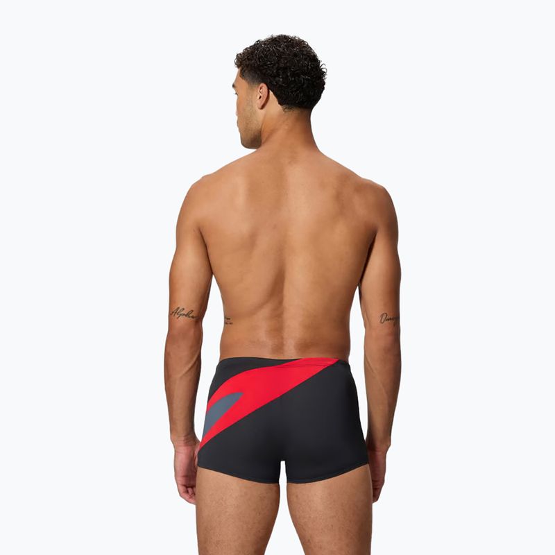 Férfi úszóboxer Speedo Hyperboom Aquashort Anthracite/High Risk Red 2