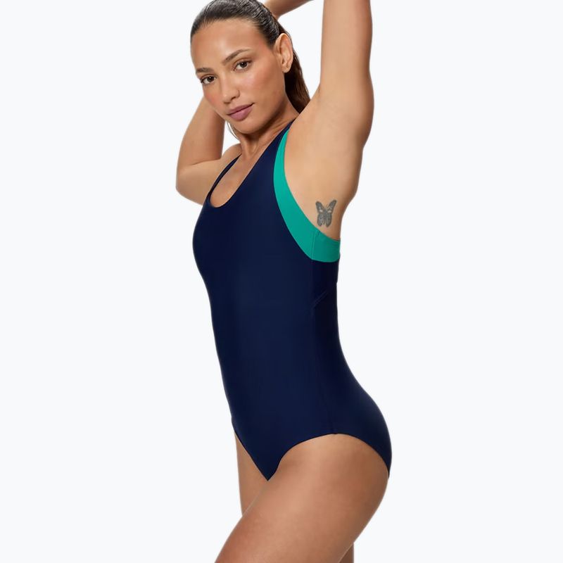 Női egyrészes fürdőruha Speedo Colorblock Racerback peacoat/peacock teal 3
