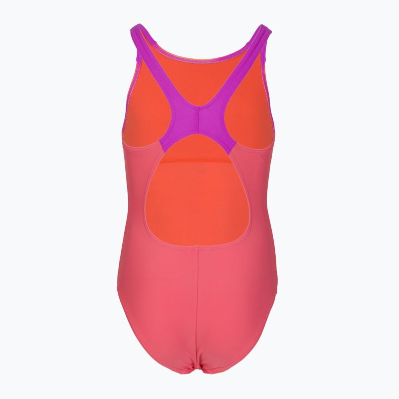Gyermek egyrészes úszódressz Speedo Print Pulseback rózsaszín/neon ibolya 2