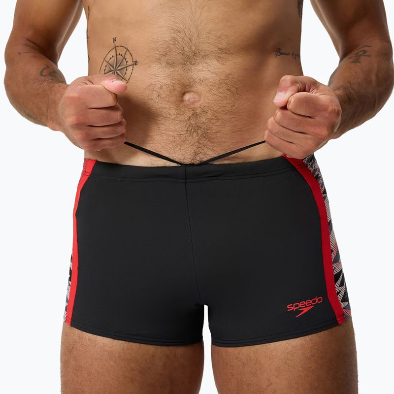 Férfi úszóboxer Speedo Hyperboom Splice Aquashort anthracite/high risk red 4
