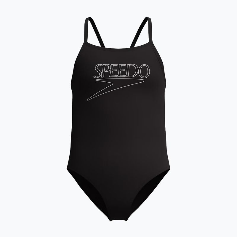 Gyerek egyrészes fürdőruha Speedo Endurance+ Logo Thinstrap anthracite