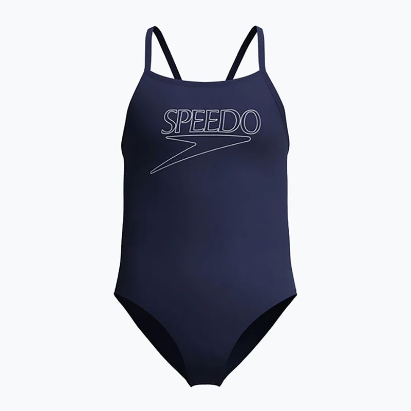 Gyermek egyrészes fürdőruha Speedo Endurance+ Logo Thinstrap peacoat 5