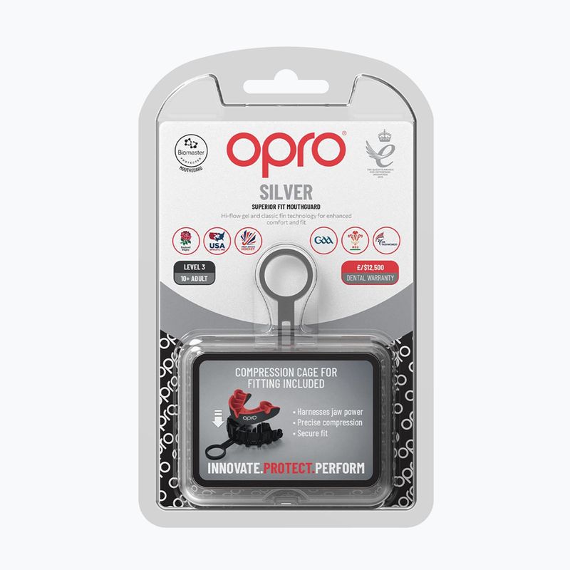 Szájvédő Opro Silver GEN4 black/red 2