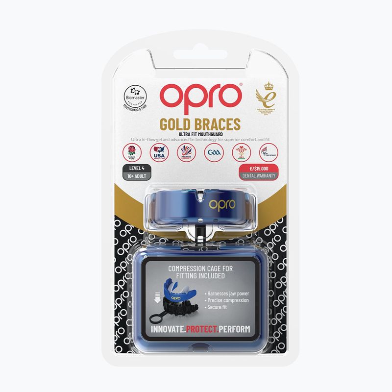 Opro Gold Braces állkapocsvédő kék 2