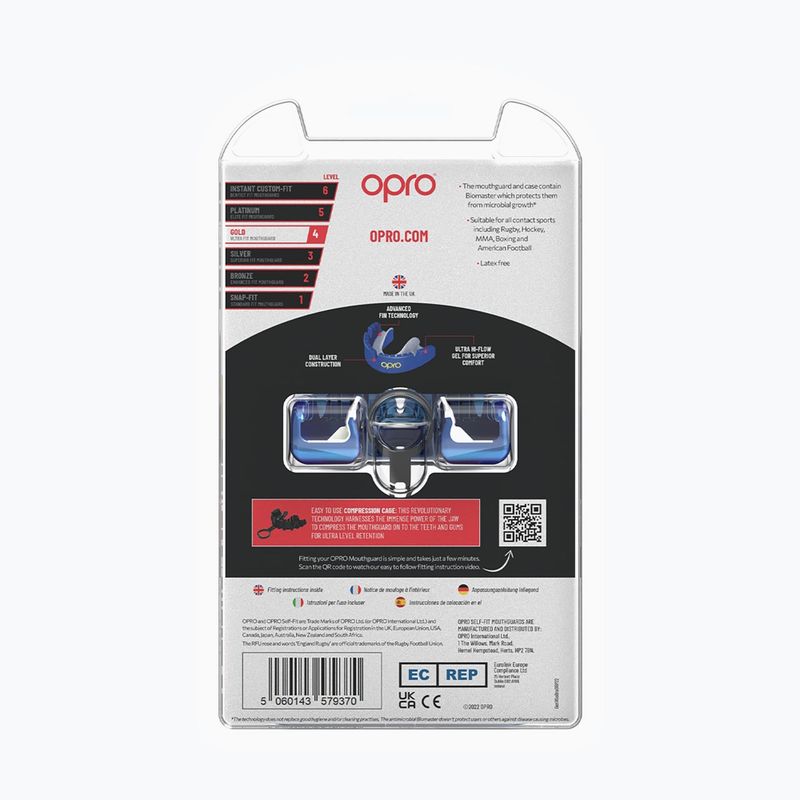 Opro Gold Braces állkapocsvédő kék 3