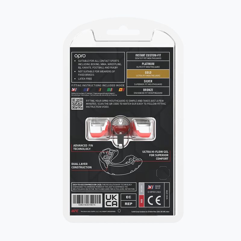 Szájvédő Opro UFC Gold GEN2 red/silver/gold 3