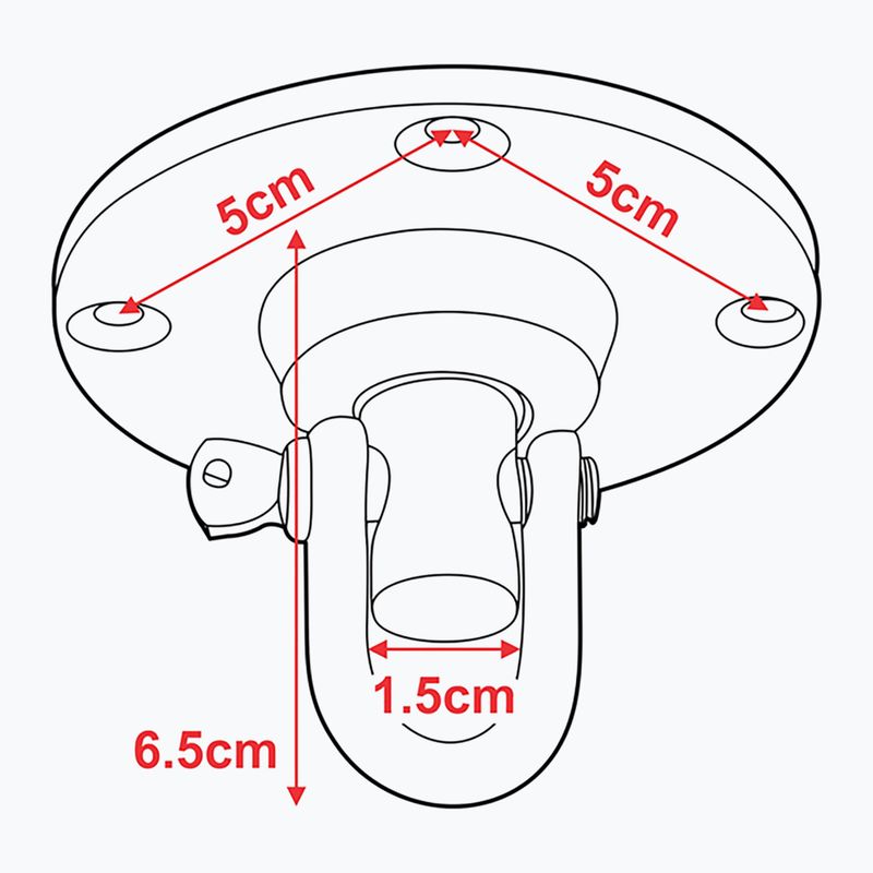 Mennyezeti tartó az RDX Iron Swivel normál bokszzsákhoz fekete SWI-R1B 5