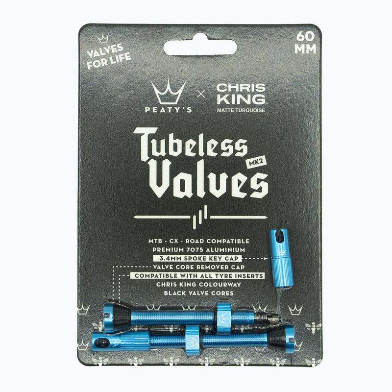 Peaty'S X Chris King Mk2 Tubeless szelepek PTV2-60-TRQ-12 türkiz 83793 2