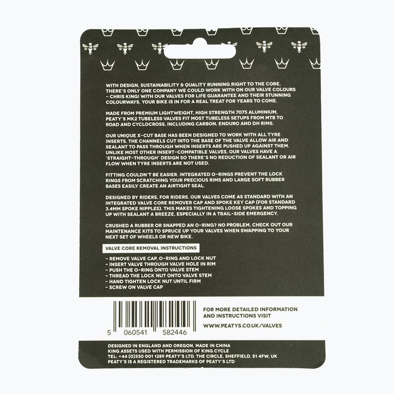 Peaty's X Chris King Mk2 Tubeless szelepek PTV2-60-SLT-12 83792 3