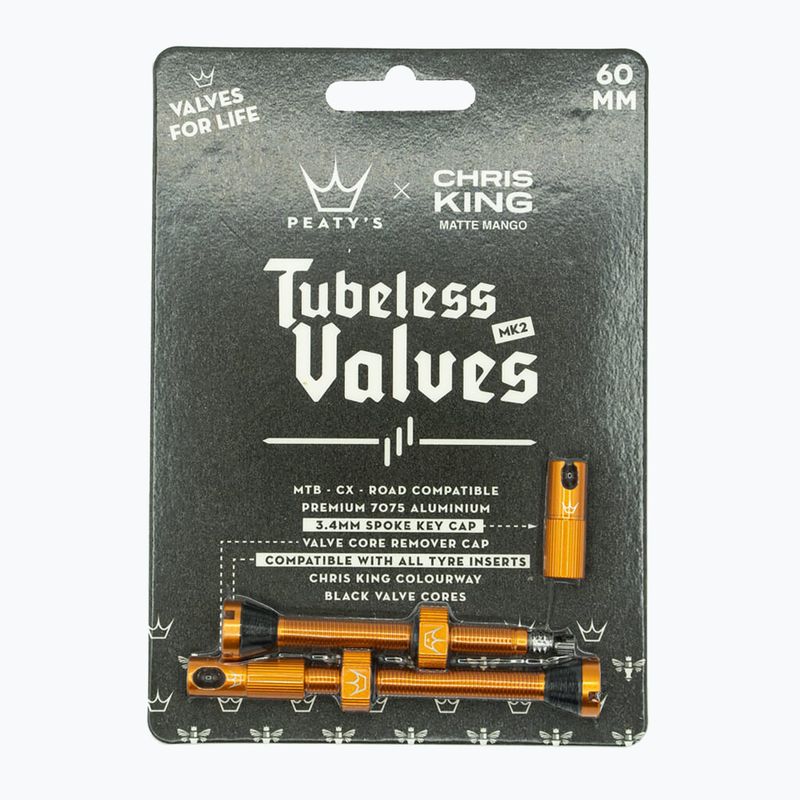 Peaty's X Chris King MK2 Tubeless szelepek 60 mm-es mangó presta szelep szett 2