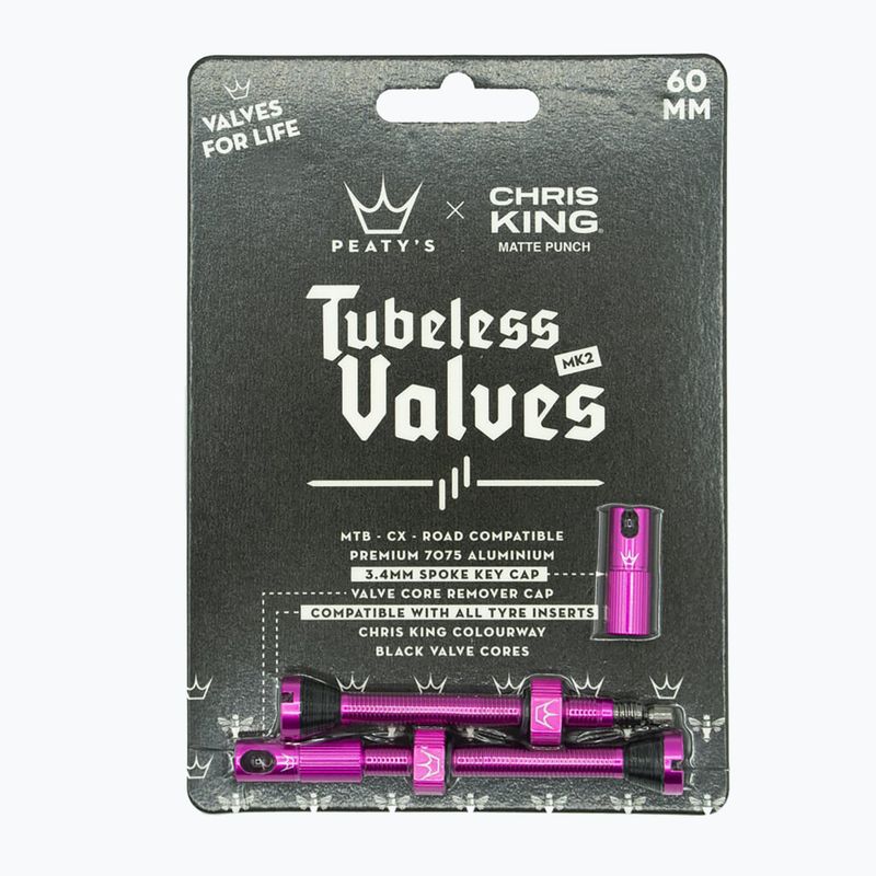 Presta szelep szett Peaty'S X Chris King Mk2 Tubeless szelepek PTV2-60-PUN-12 rózsaszín 83788 2