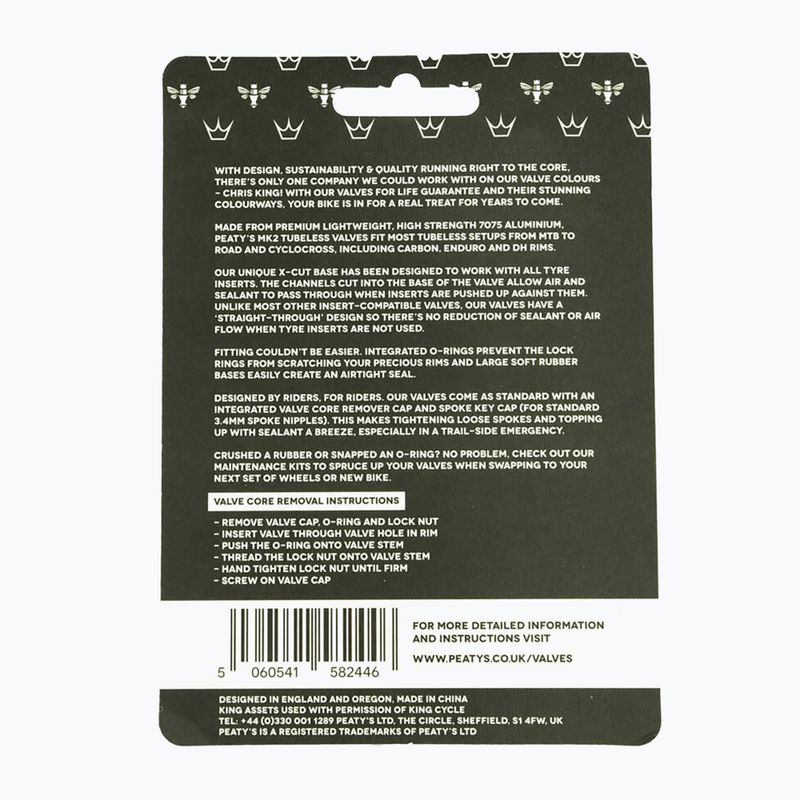 Peaty's X Chris King Mk2 presta PTV2-60-RED-12 piros 83790 presta tubeless szelepek szettje 3