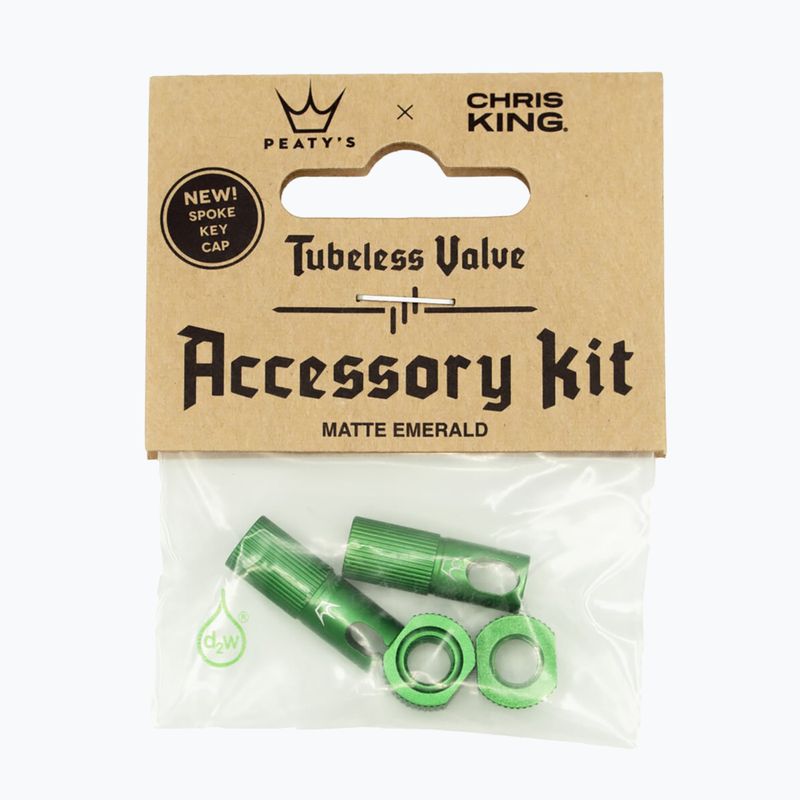 Peaty's X Chris King Mk2 Tubeless Valves kiegészítő szett zöld 83800