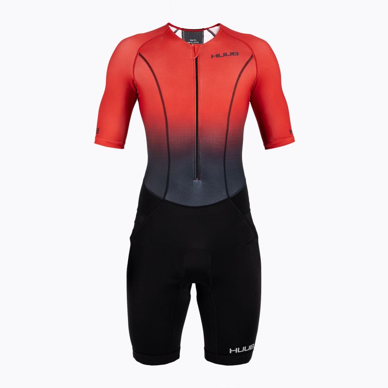 Férfi HUUB Commit hosszú távú triatlon öltöny fekete/piros COMLCS