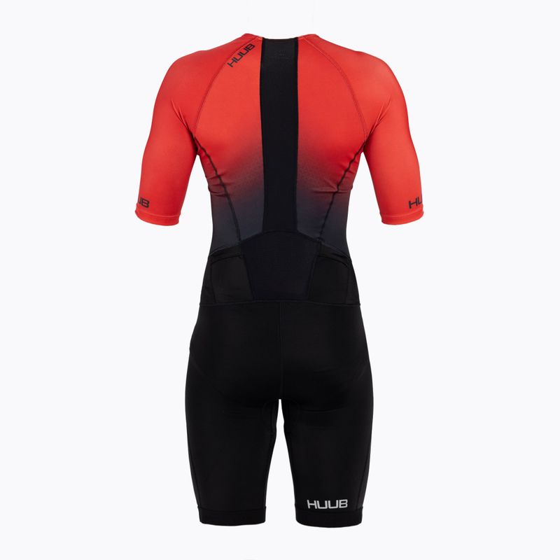 Férfi HUUB Commit hosszú távú triatlon öltöny fekete/piros COMLCS 2