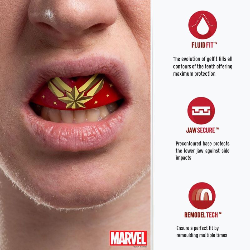Állkapocsvédő SAFEJAWZ Marvel Captain Marvel piros 4