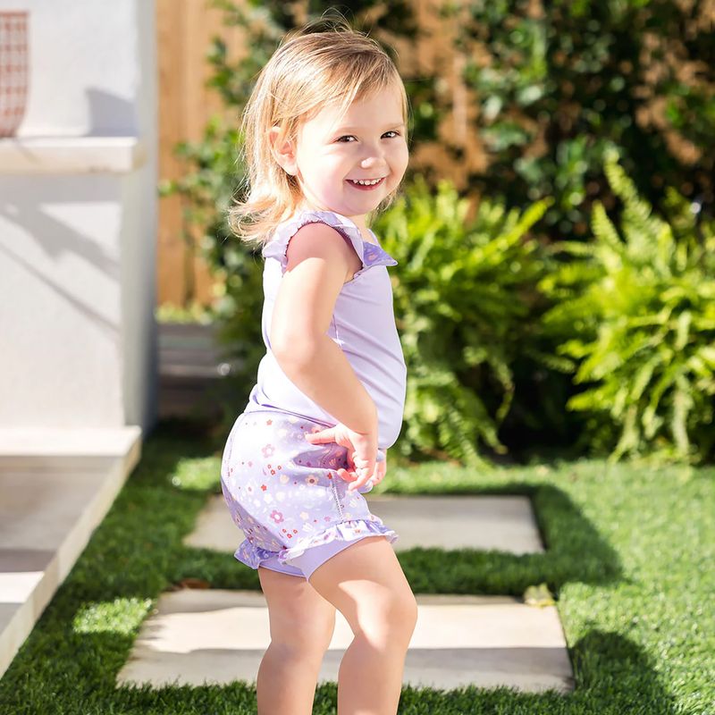 Gyermek egyrészes fürdőruha pelenkával Splash About Happy Nappy Frills epres mezőn 5