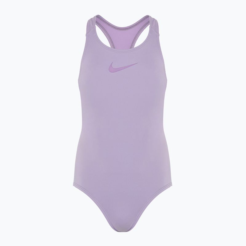 Gyermek egyrészes fürdőruha Nike Essential Racerback lilac bloom