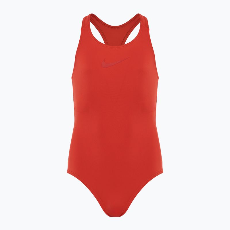 Gyermek egyrészes fürdőruha Nike Essential Racerback light crimson