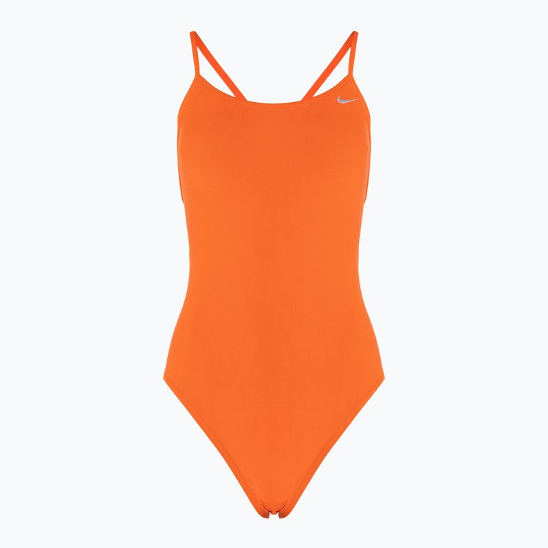 Női egyrészes fürdőruha Nike Lace Up Tie Back total orange