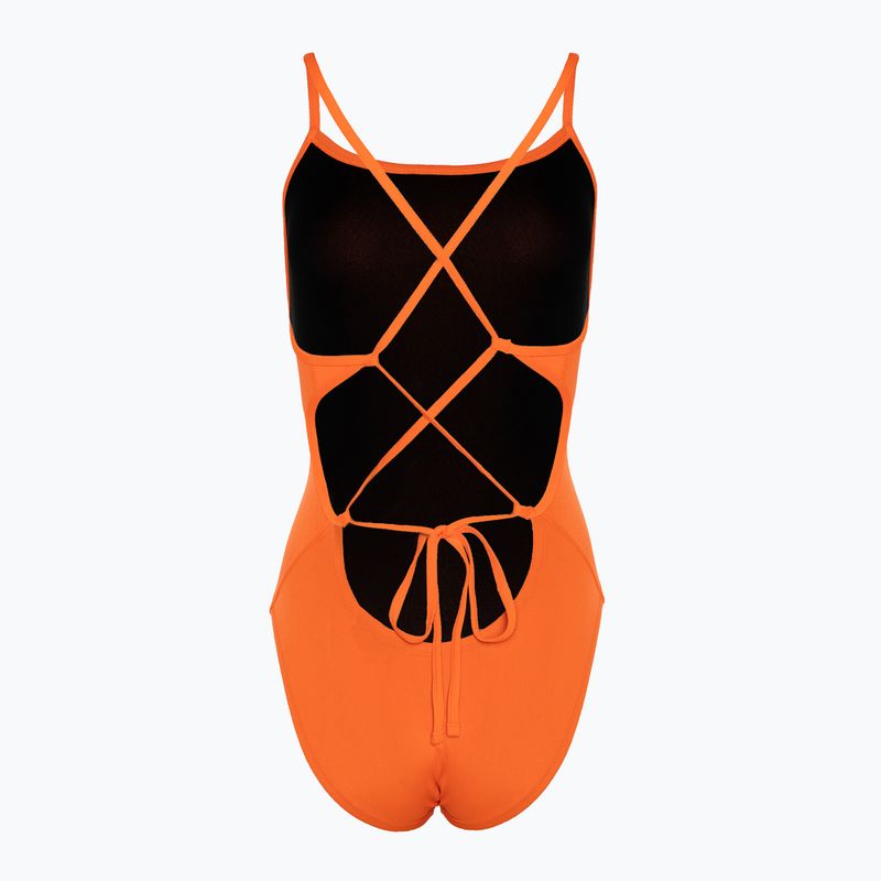 Női egyrészes fürdőruha Nike Lace Up Tie Back total orange 2